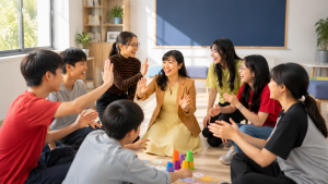 Khóa Học Kỹ Năng Cho Tuổi Teen: Cách Giúp Con Tự Tin Tỏa Sáng Thẻ Meta Description: Khám phá khóa học kỹ năng cho tuổi teen "TEEN HIỂU MÌNH – TỰ TIN TỎA SÁNG" của NBY Academy. Môi trường an toàn giúp con quản lý cảm xúc, phát triển nội tâm mạnh mẽ.