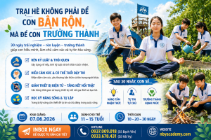 Trại hè trưởng thành 2026 giúp trẻ 11–16 tuổi phát triển 5 năng lực nền tảng: tự tin, giao tiếp, tư duy và làm chủ cảm xúc tại NBY